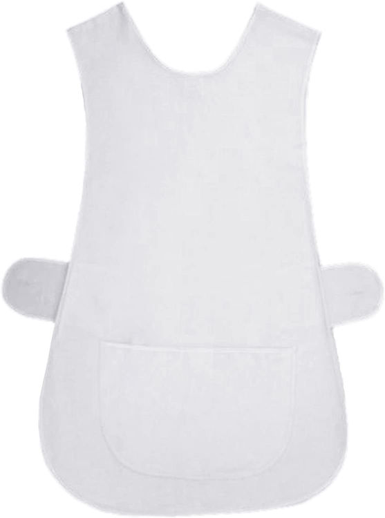 Picture of Cotton Overall White Piping Edge Tabard Apron MEDIUM